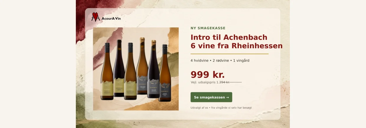 Intro til Achenbach &ndash; smagekasse med seks forskellige vine fra Rheinhessen